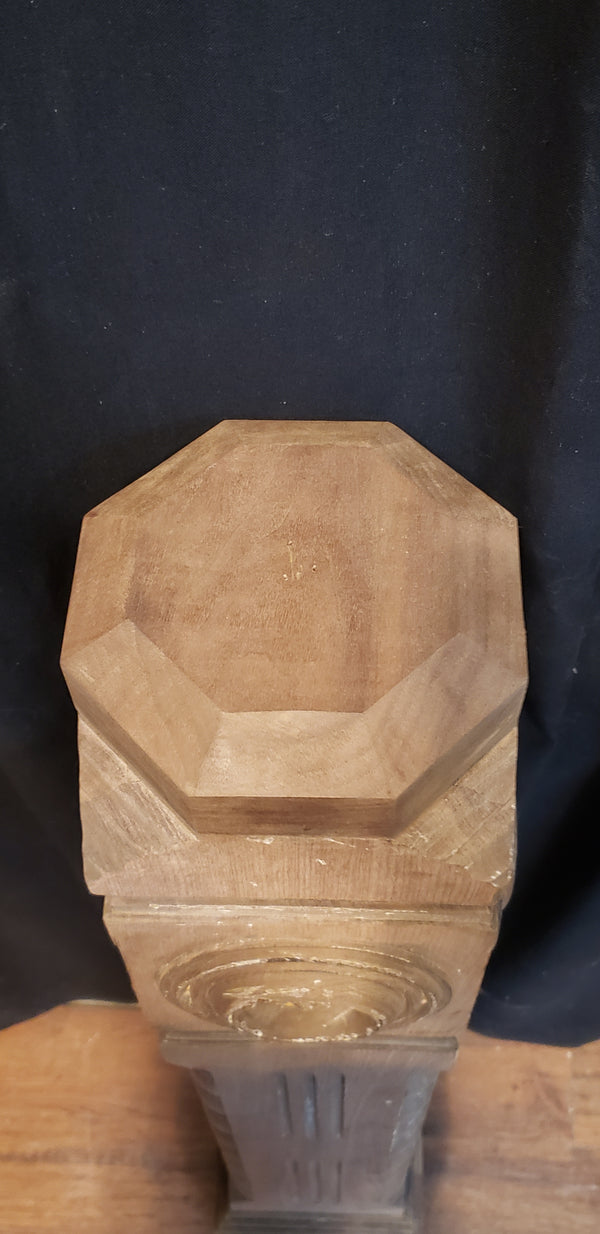 Newly Stripped Ornate Solid Walnut Newel Post 47 1/2" x 8" GA9688
