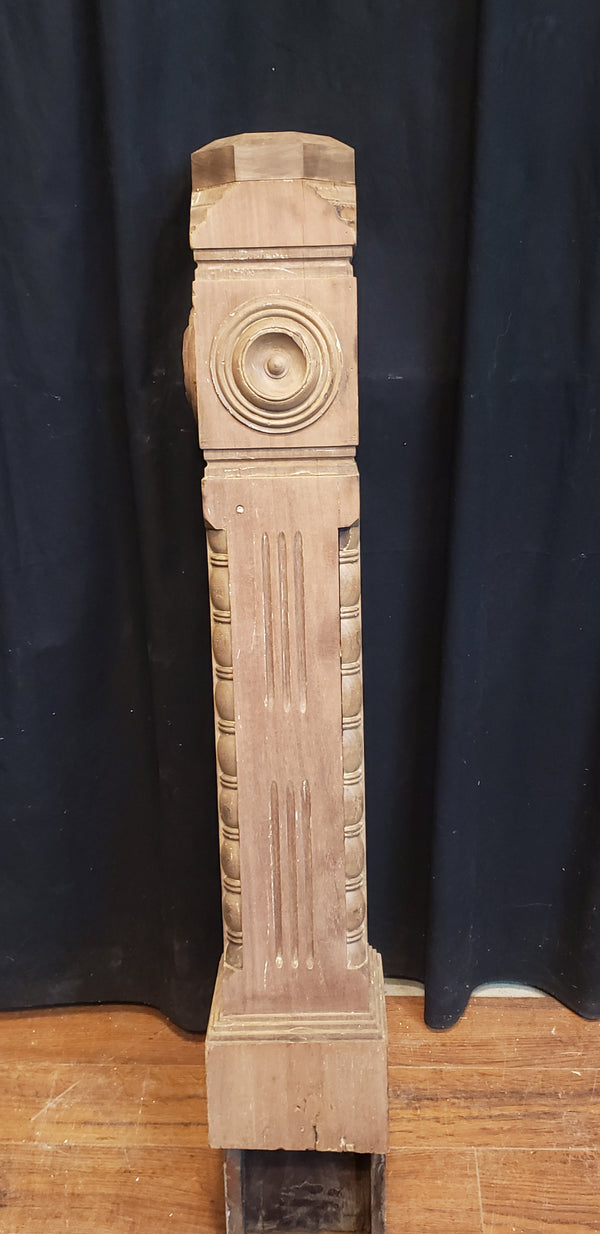 Newly Stripped Ornate Solid Walnut Newel Post 47 1/2" x 8" GA9688