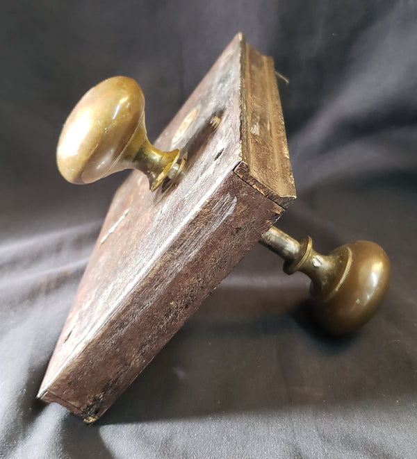 1800's Left Side Carpenter Rim Lock Set with Keeper & Key  7" x 4 3/4" GA231