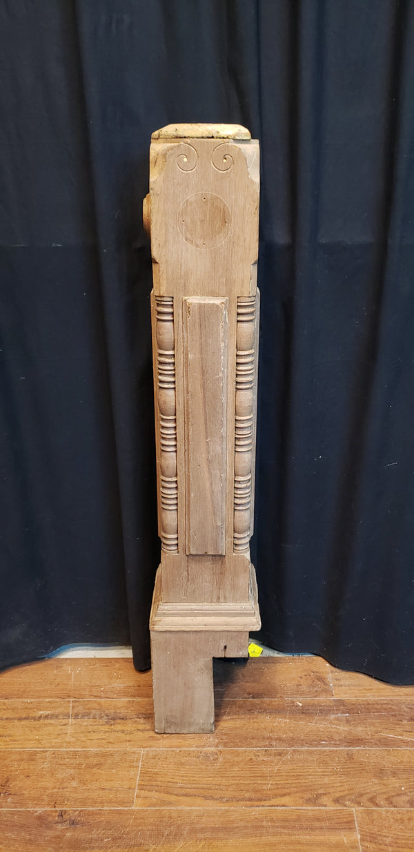 Restored Ornate Solid Walnut Newel Post 45 1/2" by 7 3/4"  GA9698