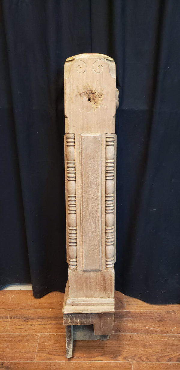 Restored Ornate Solid Walnut Newel Post 45 1/2" by 7 3/4"  GA9698