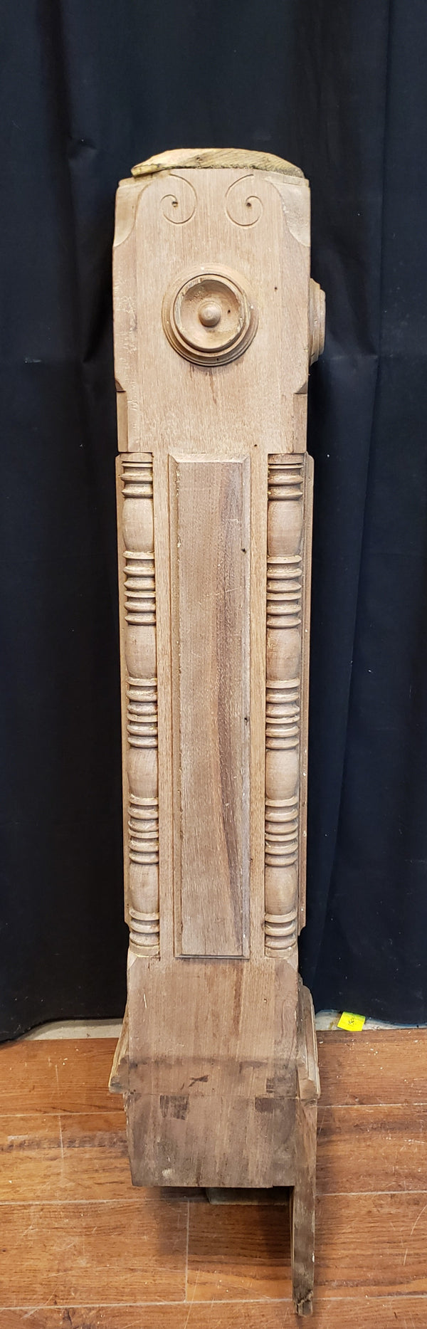Restored Ornate Solid Walnut Newel Post 45 1/2" by 7 3/4"  GA9698
