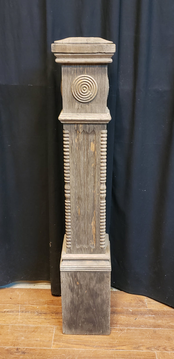Restored Ornate Solid Oak Newel Post 45" by 8"  GA9702