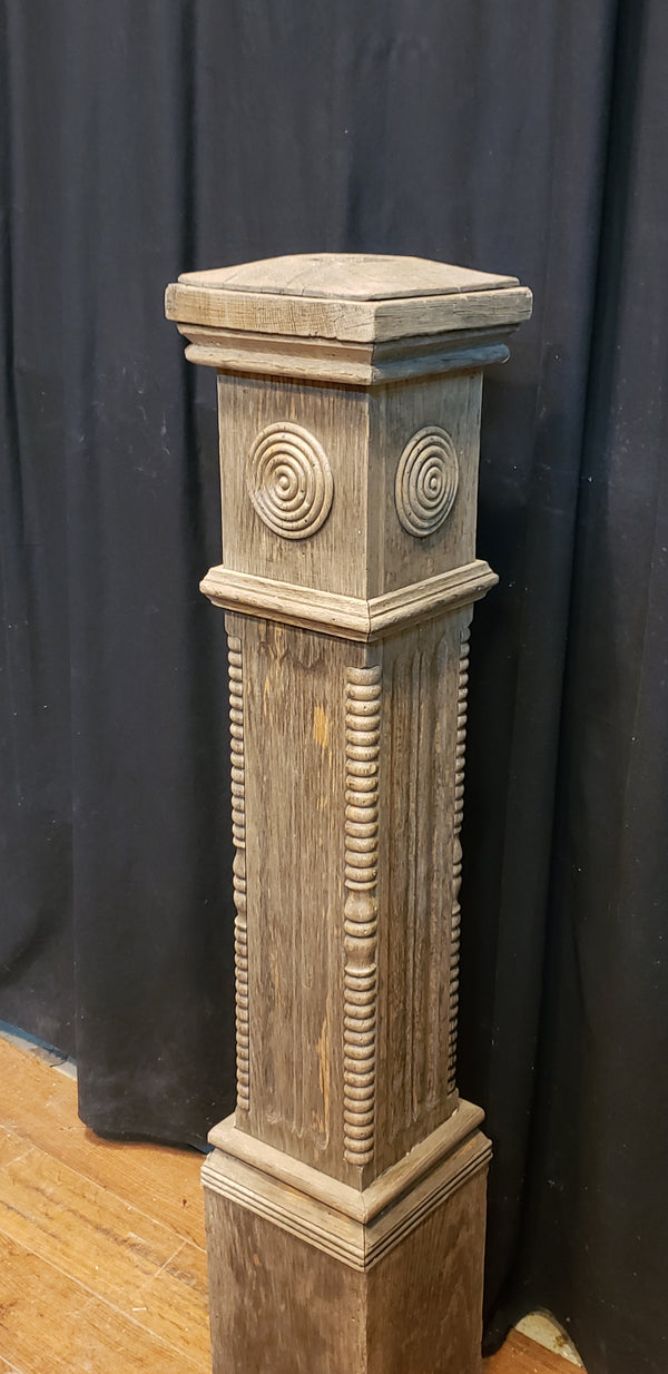 Restored Ornate Solid Oak Newel Post 45" by 8"  GA9702