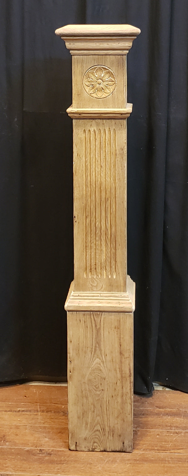 Restored Ornate Solid Oak Newel Post 49 1/2" by 7 1/2"  GA9703