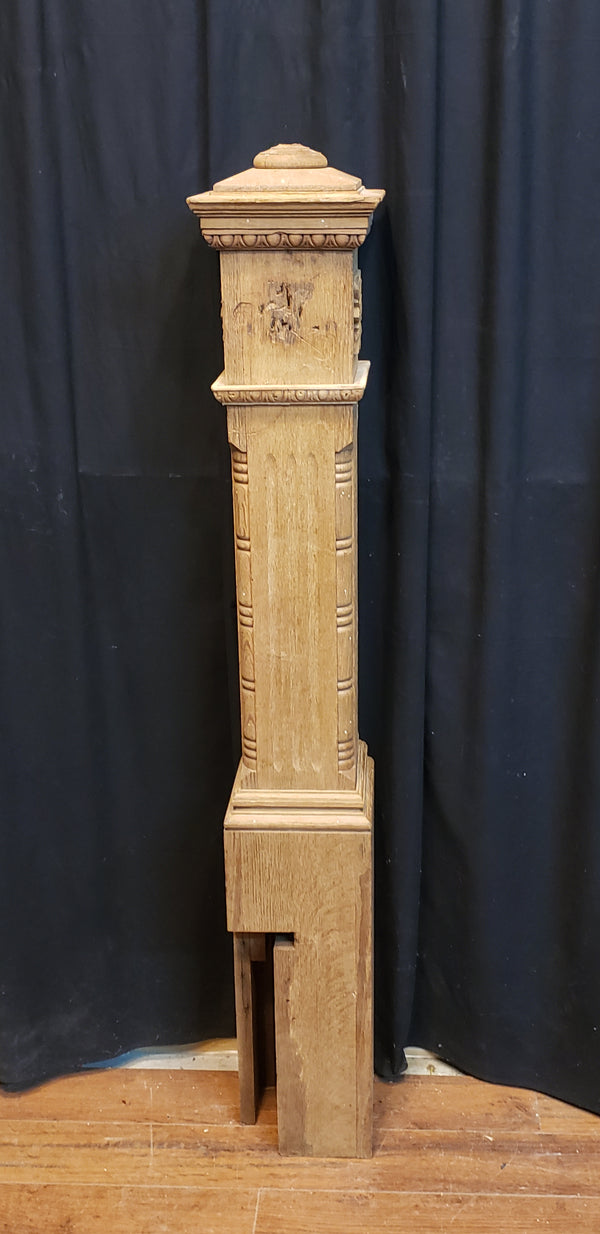 Restored Ornate Solid Oak Newel Post 54 1/2" by 7 1/2"  GA9704