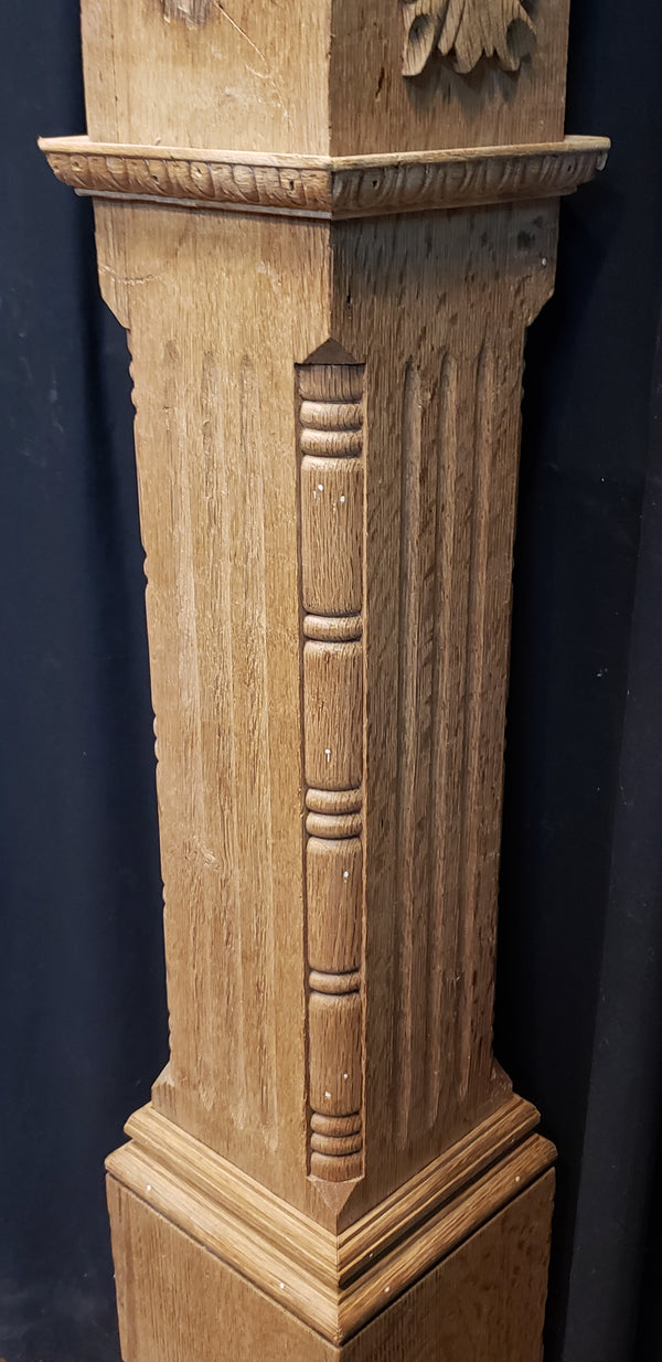 Restored Ornate Solid Oak Newel Post 54 1/2" by 7 1/2"  GA9704