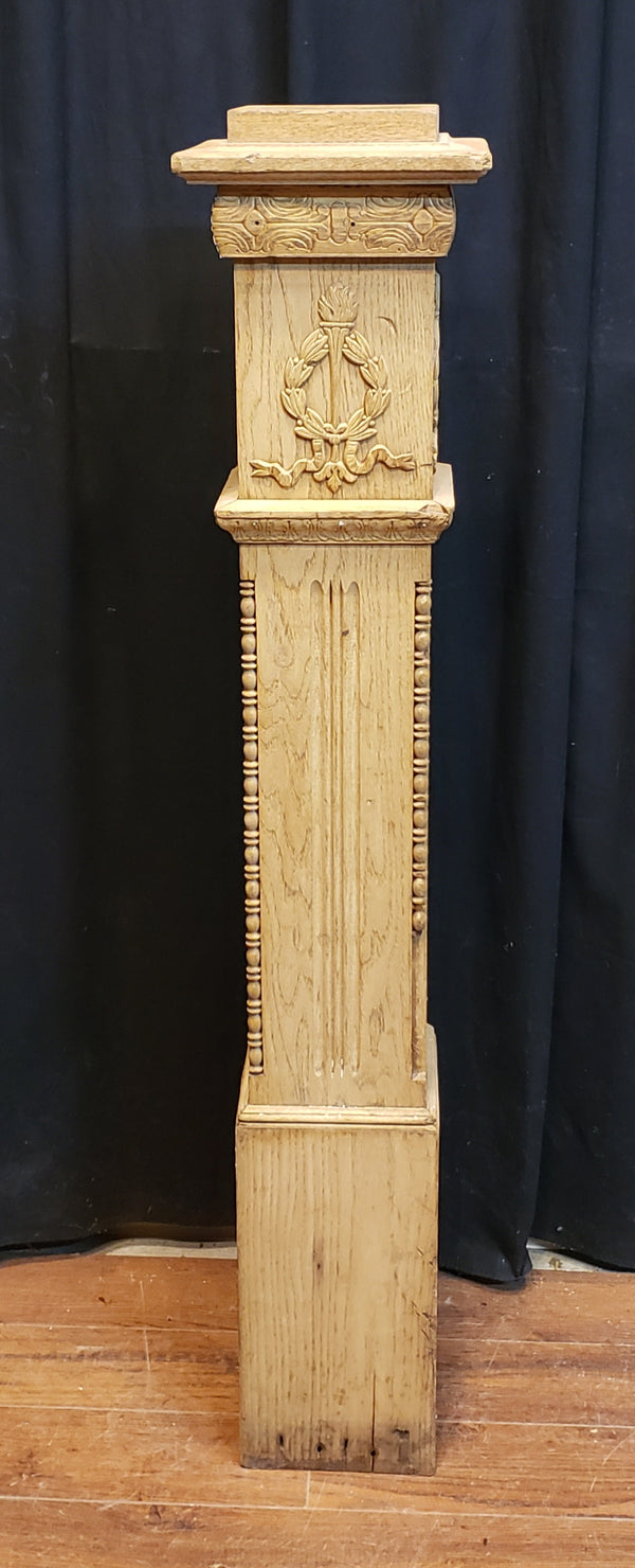 Restored Ornate Solid Oak Newel Post 46 1/2" by 7"  GA9709