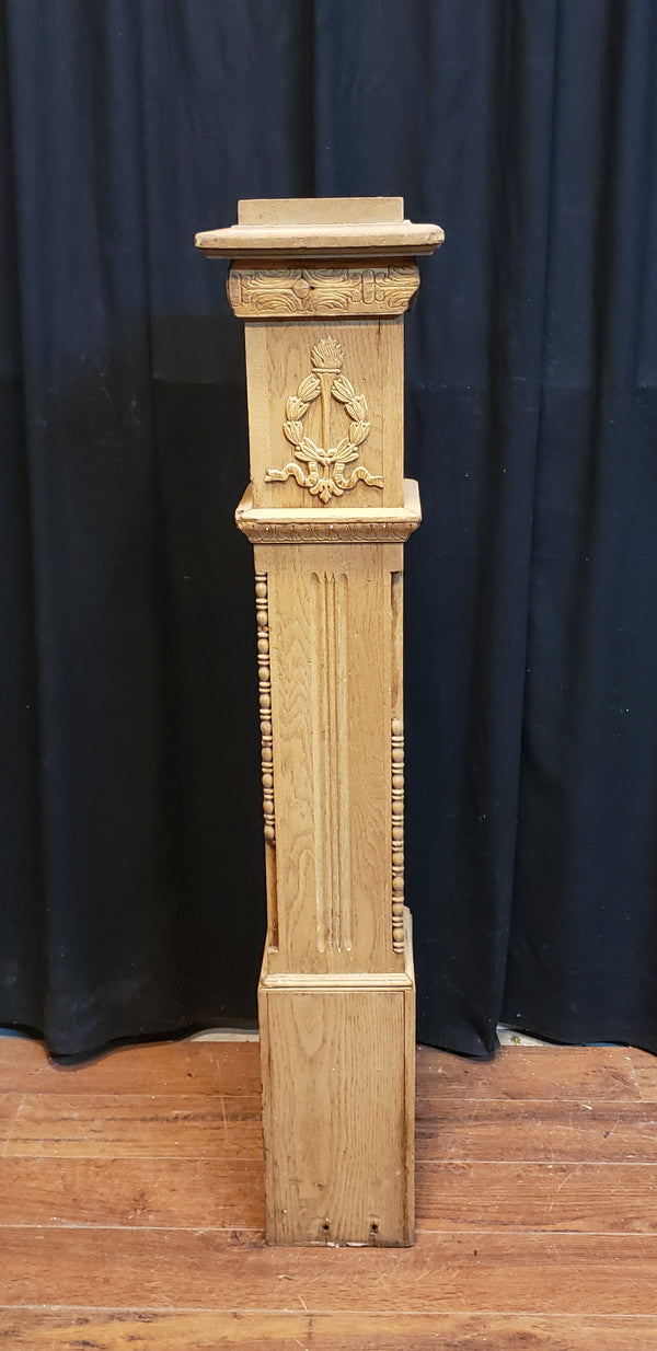 Restored Ornate Solid Oak Newel Post 46 1/2" by 7"  GA9709