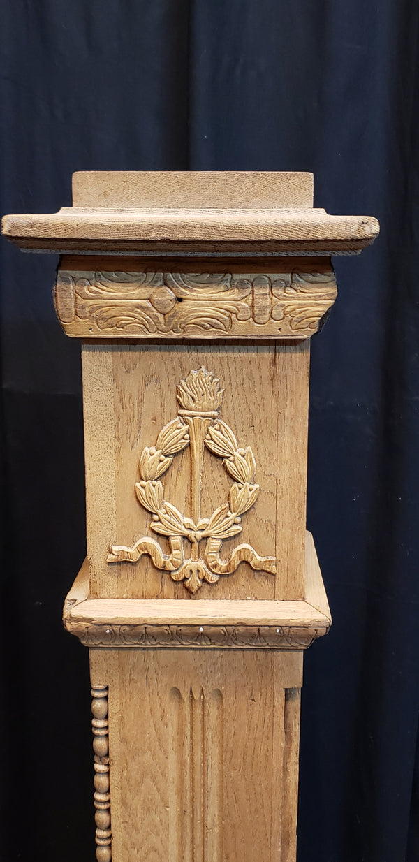 Restored Ornate Solid Oak Newel Post 46 1/2" by 7"  GA9709