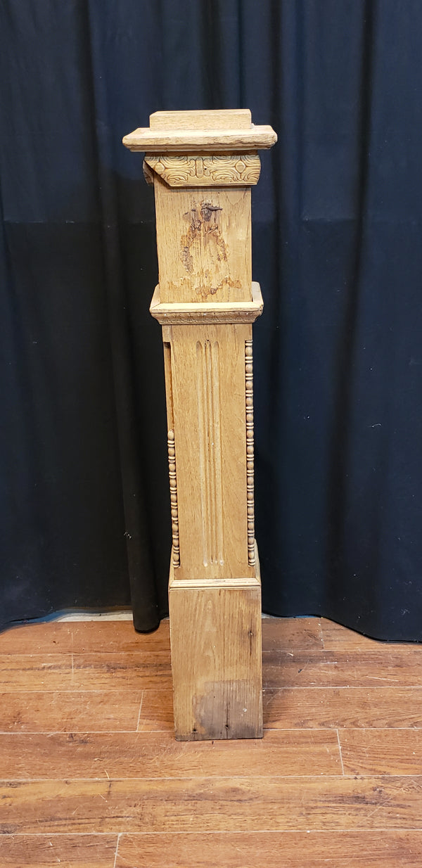 Restored Ornate Solid Oak Newel Post 46 1/2" by 7"  GA9709
