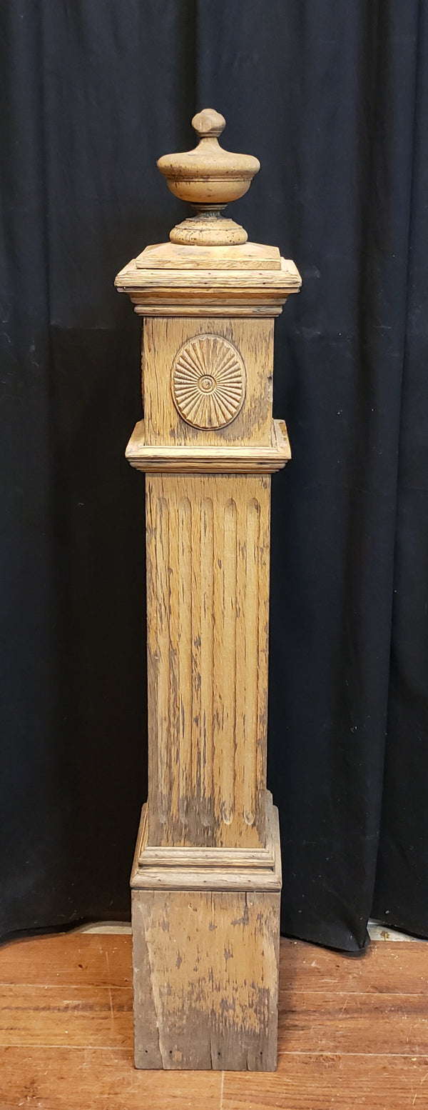 Restored Ornate Solid Oak Newel Post 49" x 7" GA9710