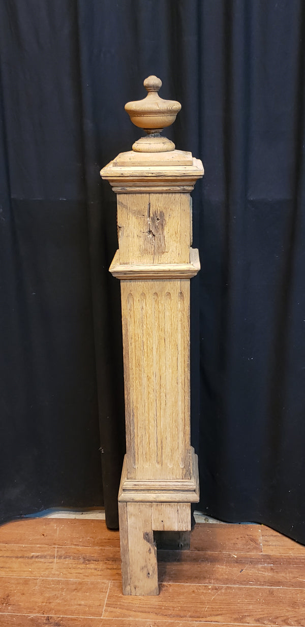 Restored Ornate Solid Oak Newel Post 49" x 7" GA9710