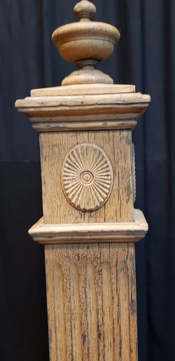 Restored Ornate Solid Oak Newel Post 49" x 7" GA9710