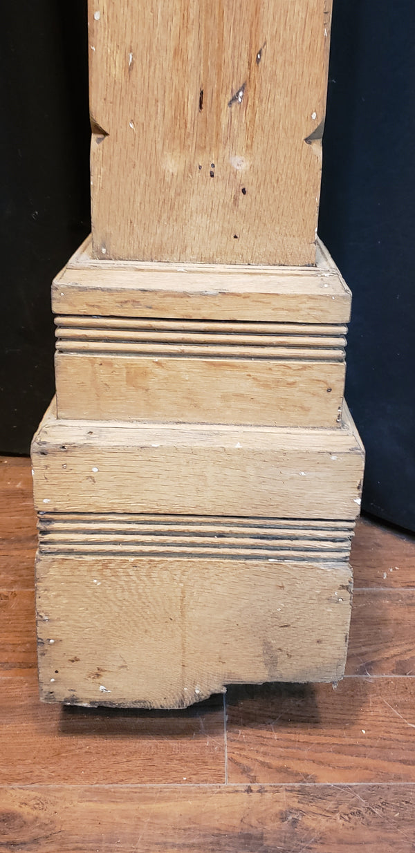 Huge Stripped Ornate Solid Oak Newel Post 61" by 11 1/4"  GA9711
