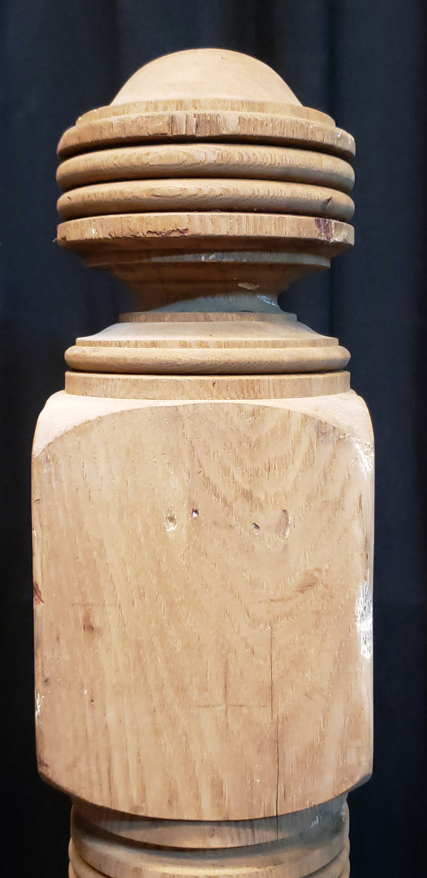 Restored Ornate Solid Oak Newel Post 50 1/4" by 5 3/4"  GA9714