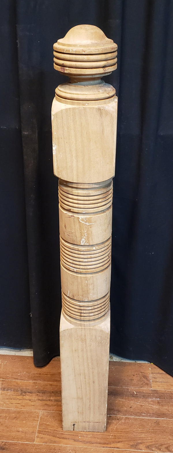 Restored Ornate Solid Oak Newel Post 50 1/4" by 5 3/4"  GA9714