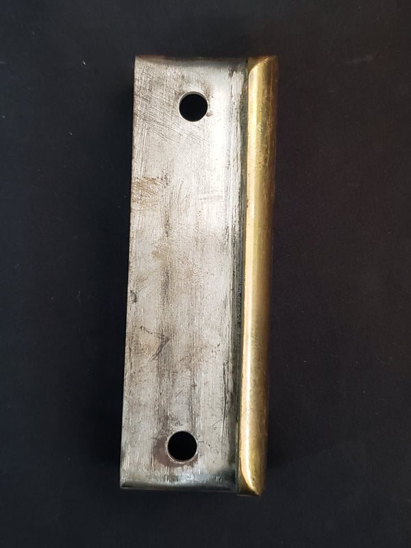 Restored 1800's Carpenter Style Rim Lock Set w/ Key & Keeper 6 1/4" x 4" GA9725