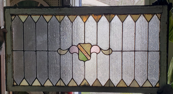 Leaded Textured Stained Glass Window 28" Tall by 52 1/2" Long GA9735