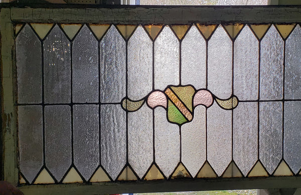 Leaded Textured Stained Glass Window 28" Tall by 52 1/2" Long GA9735