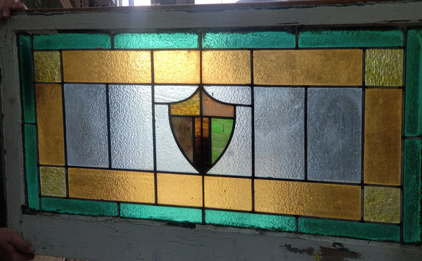 Leaded Textured Stained Glass Window 24" Tall by 42" Long GA9736