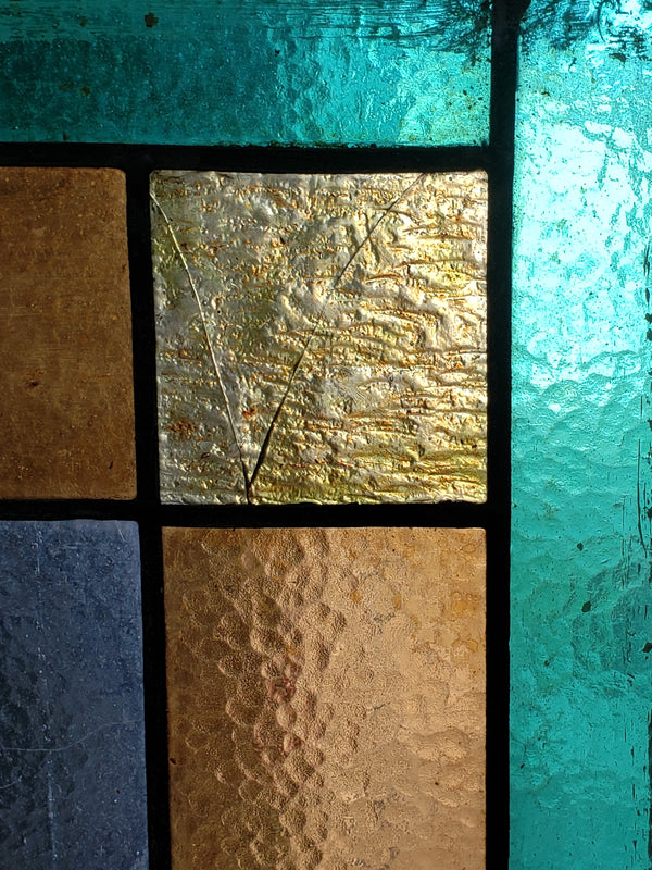Leaded Textured Stained Glass Window 24" Tall by 42" Long GA9736