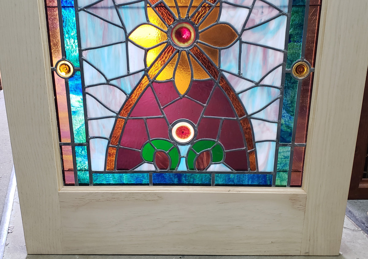 Customizable Textured Leaded Stained Glass Door 83 1/2