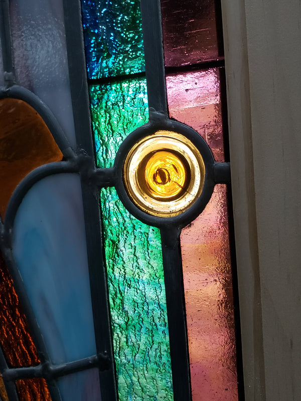 Customizable Textured Leaded Stained Glass Door 83 1/2" Tall x 40" Wide GA9744