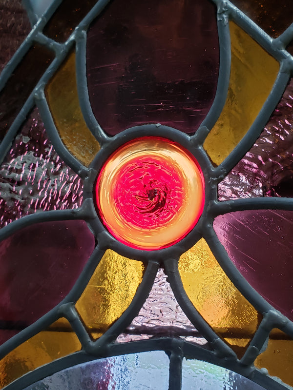 Customizable Textured Leaded Stained Glass Door 83 1/2" Tall x 40" Wide GA9744