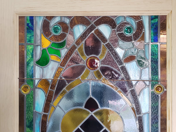 Customizable Textured Leaded Stained Glass Door 83 1/2" Tall x 40" Wide GA9744