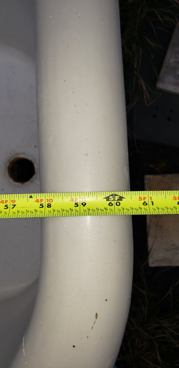 5 Foot Cast Iron Bath Tub with Right Side Drain 60" Long x 29" Wide GA9774