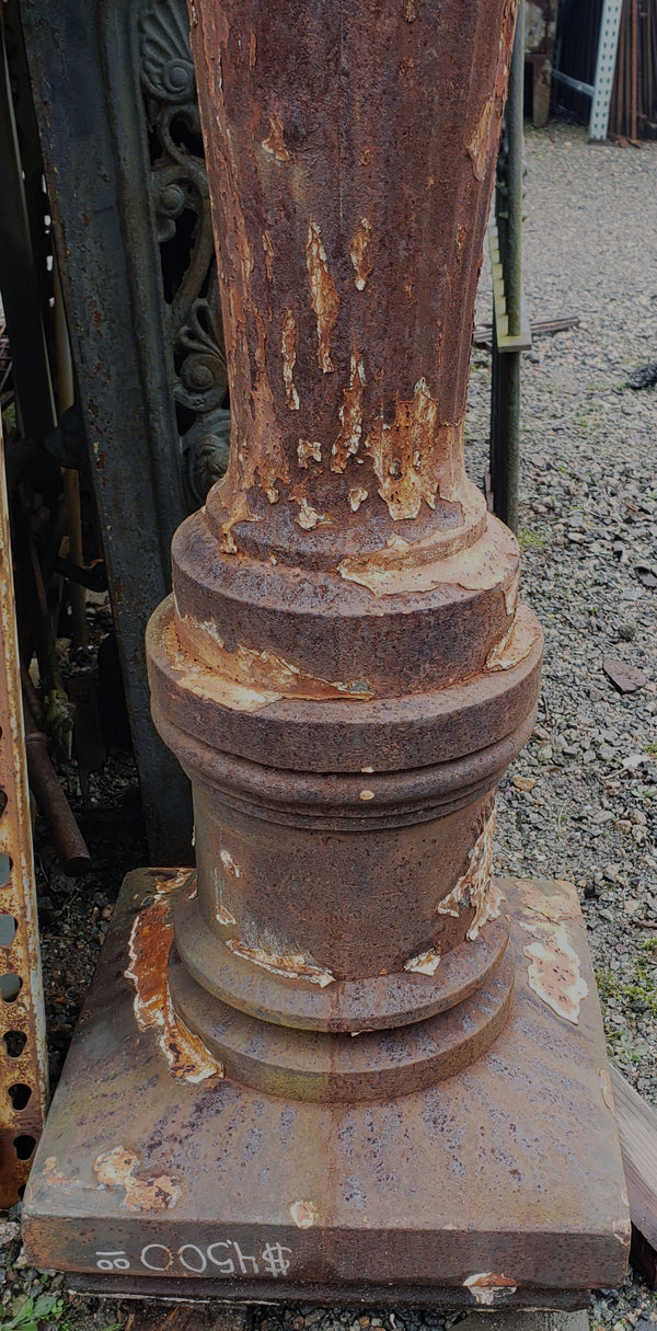 Rare & Ornate Cast Iron Fluted Pedestal 74" x 16" x 14" GA9789