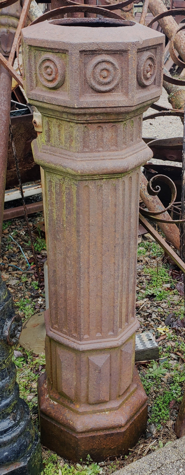 Octagon Shaped Cast Iron Fluted Newel Post  38" x 11" GA9783
