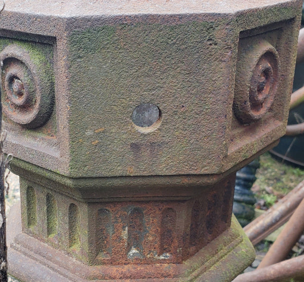 Octagon Shaped Cast Iron Fluted Newel Post  38" x 11" GA9783