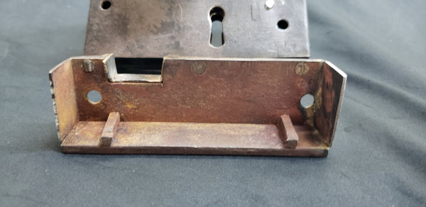 Restored Right Side Carpenter Rim Lock Set #60 with Keeper and Key GA9800