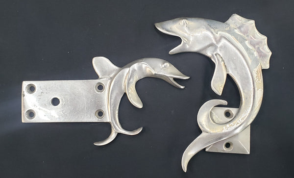 Hand Forged Solid Brass Ocean Fish Designed Cabinet Hardware Signed GA9815