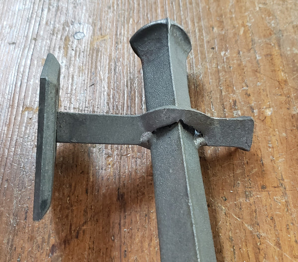 Pair of Hand Forged Steel Door Pulls with Diamond Shaped Back Plates  GA9853