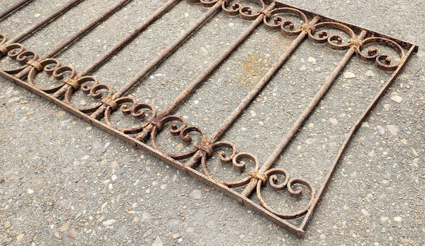 Wrought Iron Gate Panel with Heart Shaped Scrolls 42" W x 20" T GA9865