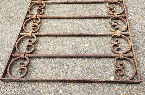 Wrought Iron Gate Panel with Heart Shaped Scrolls 42" W x 20" T GA9865
