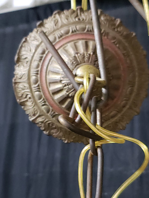 Art Nouveau Ornate Cast Iron Filigree 5 Light Chandelier 20" x 19" #GA739