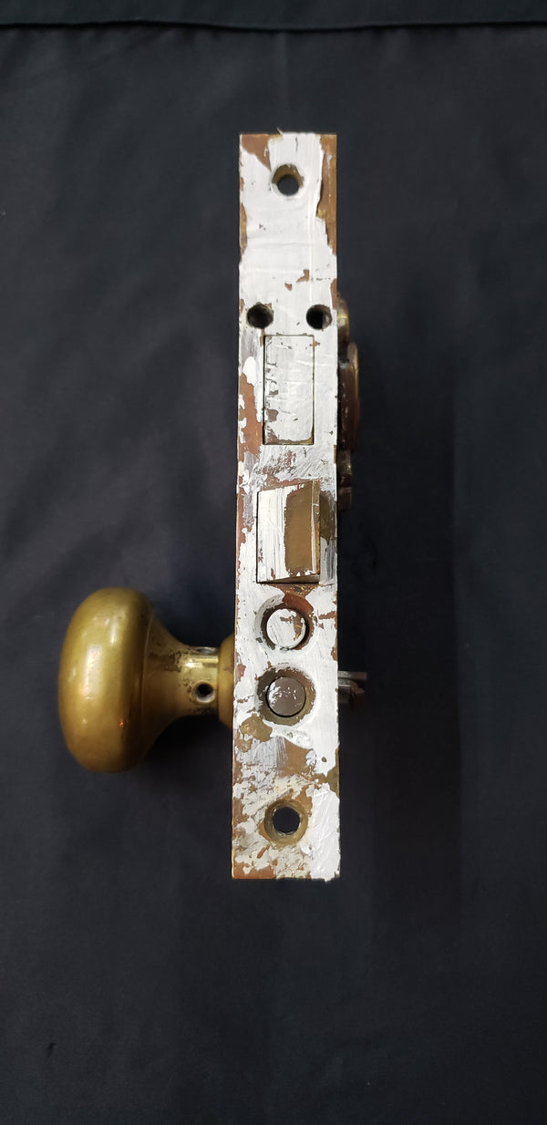 Early 1900's Mortice Lock Set with Ornate Trim & Thumb Latch Handle GA129