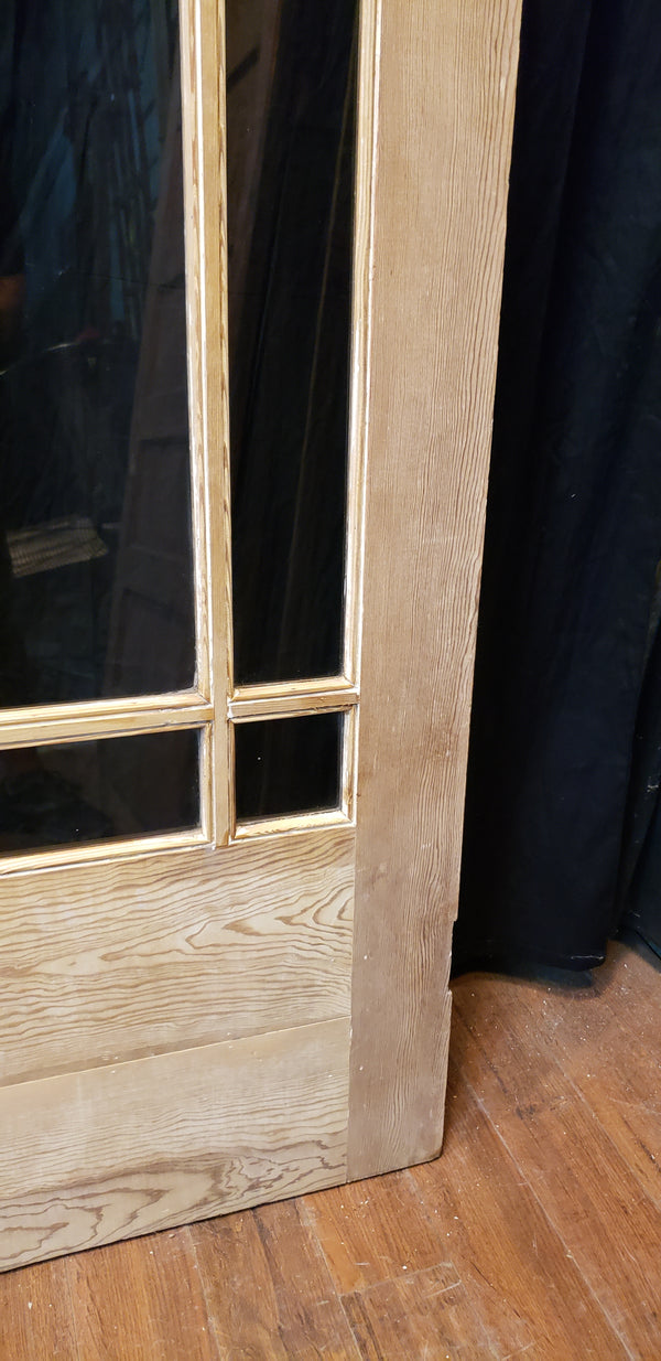 Restored Mid Century Modern Pine & 9 Light Exterior Door 34" W x 81" T GA9888