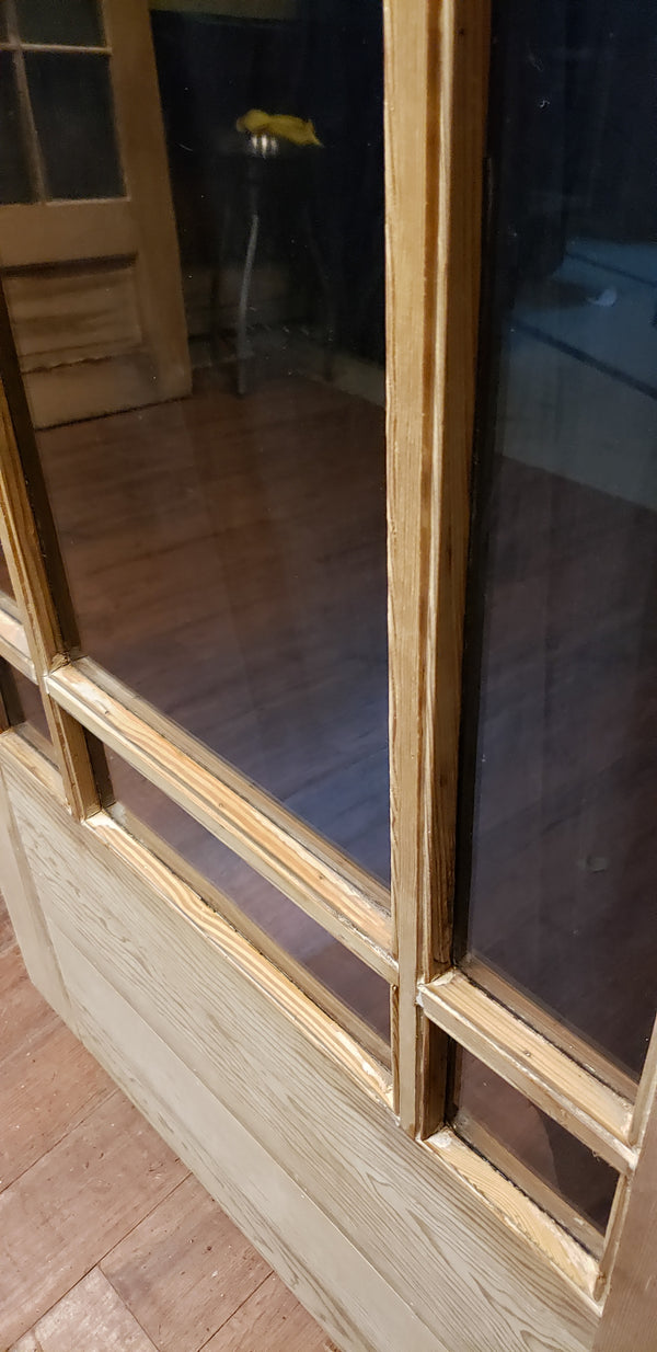 Restored Mid Century Modern Pine & 9 Light Exterior Door 34" W x 81" T GA9888