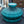 Load image into Gallery viewer, Matte Teal & White Cased Aladdin Lamp Shade 9 3/4" Fitter GS00014