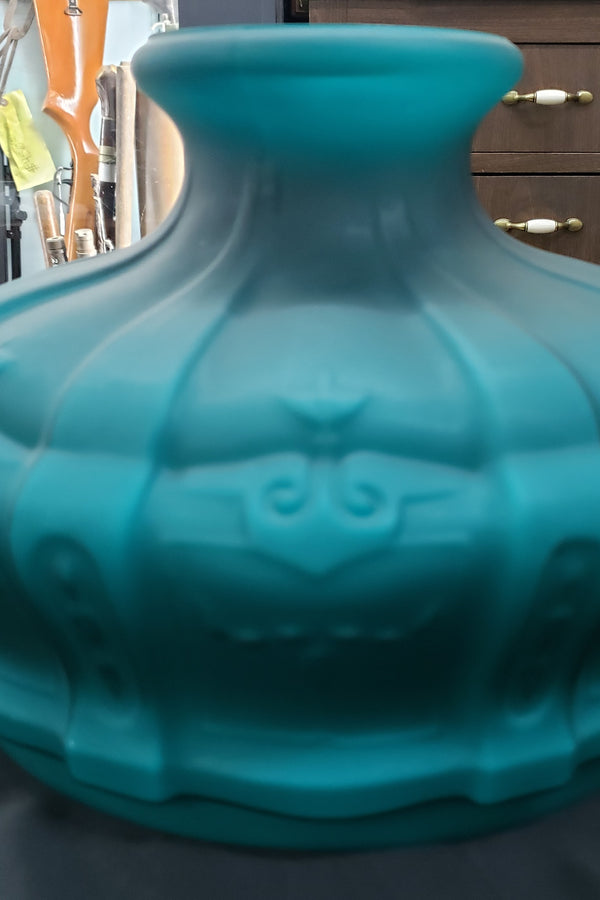 Matte Teal & White Cased Aladdin Lamp Shade 9 3/4" Fitter GS00014