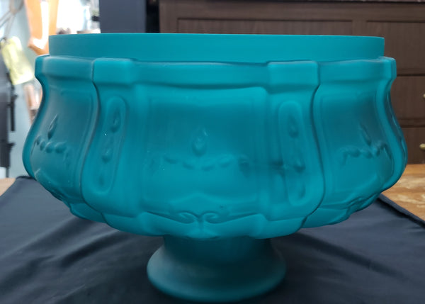Matte Teal & White Cased Aladdin Lamp Shade 9 3/4" Fitter GS00014