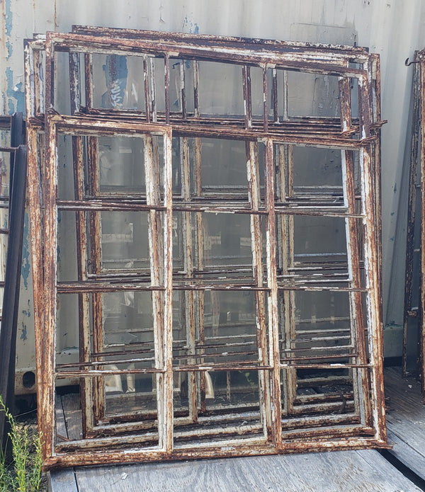 15 Pane Steel Cottage Casement Window Frames with Side Swing Outs 53" x 63" GS00054