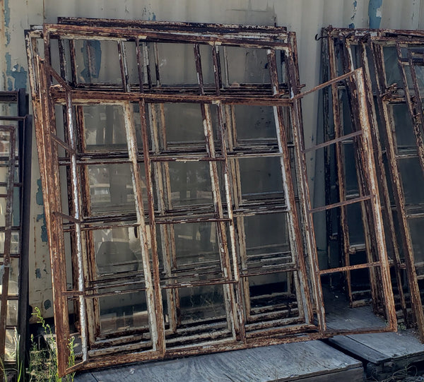 15 Pane Steel Cottage Casement Window Frames with Side Swing Outs 53" x 63" GS00054