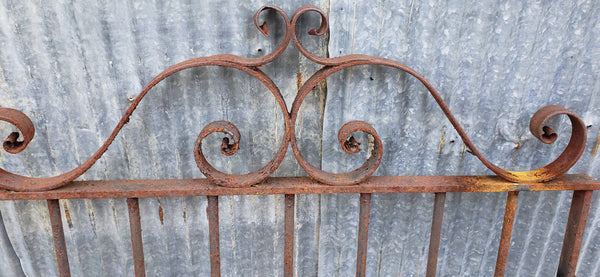 Wrought Iron Gate with Ornate Top & Side Latch 32 3/8" W x 39" T GS00069