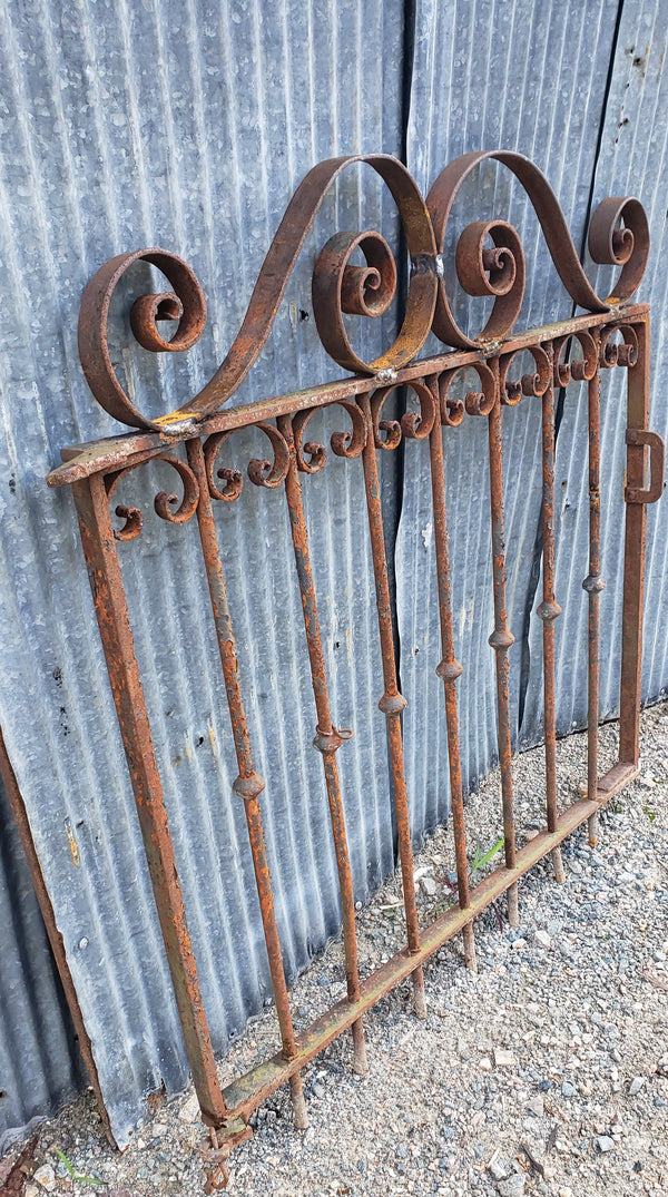 Wrought Iron Gate with Ornate Double Scrolls 35 3/4" W x 37 1/4" T GS00072
